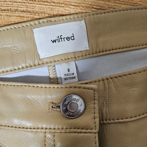 Aritzia Wilfred Melina Super High-Rise Faux Leather Pants in Light Taupe - Picture 7 of 9